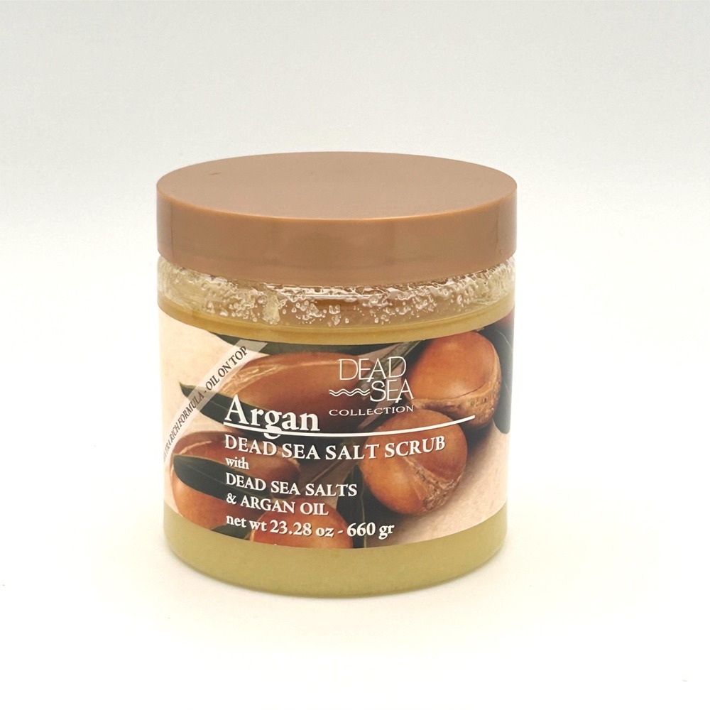 Dead Sea Collection Salt Scrub Unisex 23.28oz Yellow Argan Oil Exfoliating‎
